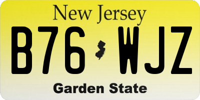 NJ license plate B76WJZ