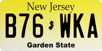 NJ license plate B76WKA