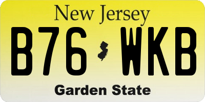 NJ license plate B76WKB