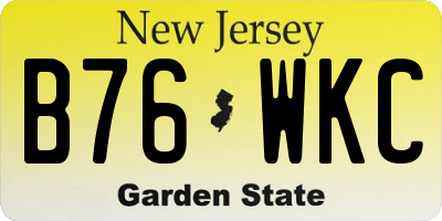NJ license plate B76WKC