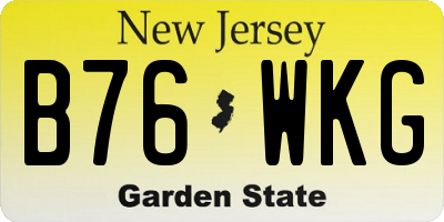 NJ license plate B76WKG