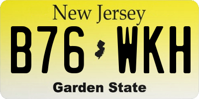 NJ license plate B76WKH