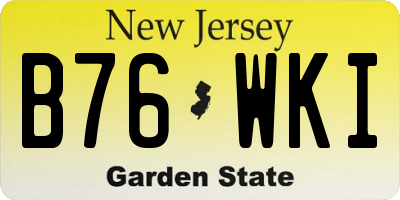 NJ license plate B76WKI