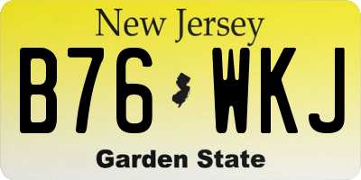 NJ license plate B76WKJ