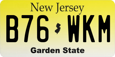 NJ license plate B76WKM