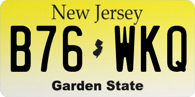 NJ license plate B76WKQ