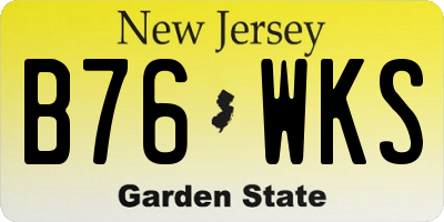 NJ license plate B76WKS