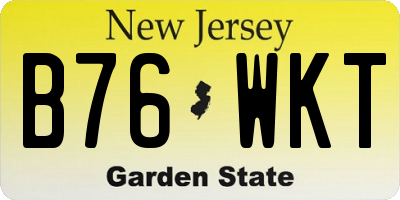 NJ license plate B76WKT