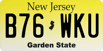 NJ license plate B76WKU