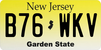 NJ license plate B76WKV
