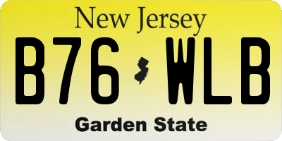 NJ license plate B76WLB