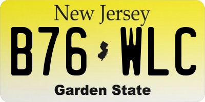 NJ license plate B76WLC