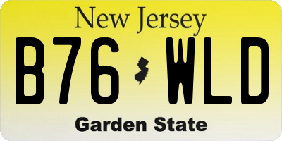 NJ license plate B76WLD