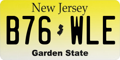 NJ license plate B76WLE