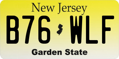 NJ license plate B76WLF