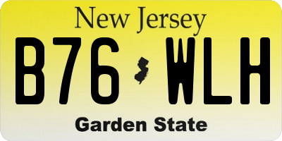 NJ license plate B76WLH