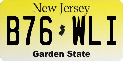 NJ license plate B76WLI