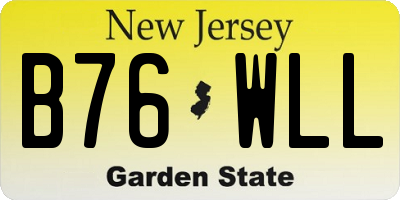 NJ license plate B76WLL