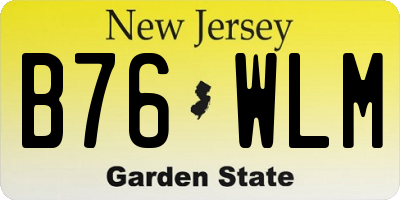 NJ license plate B76WLM