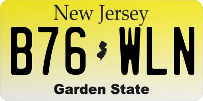 NJ license plate B76WLN