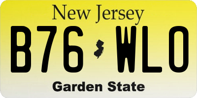 NJ license plate B76WLO