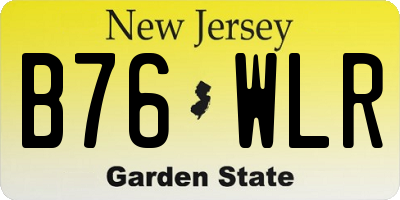 NJ license plate B76WLR