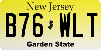 NJ license plate B76WLT