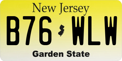 NJ license plate B76WLW