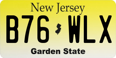 NJ license plate B76WLX