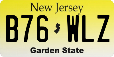 NJ license plate B76WLZ