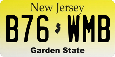 NJ license plate B76WMB