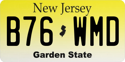 NJ license plate B76WMD
