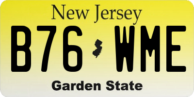 NJ license plate B76WME