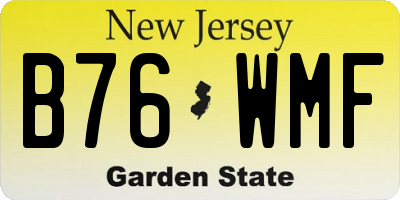NJ license plate B76WMF