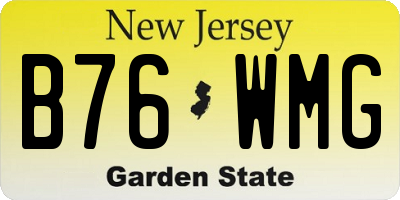 NJ license plate B76WMG