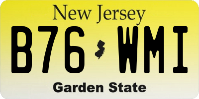 NJ license plate B76WMI