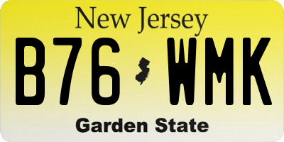 NJ license plate B76WMK