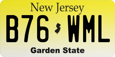 NJ license plate B76WML