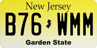 NJ license plate B76WMM