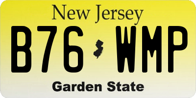NJ license plate B76WMP