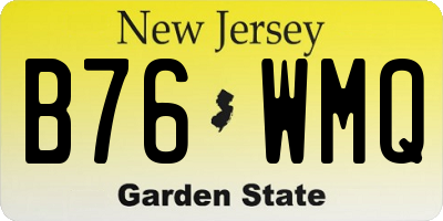 NJ license plate B76WMQ