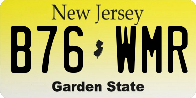 NJ license plate B76WMR