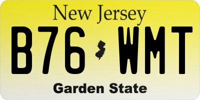 NJ license plate B76WMT
