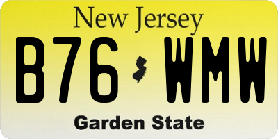 NJ license plate B76WMW