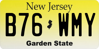 NJ license plate B76WMY