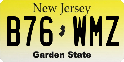NJ license plate B76WMZ