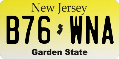 NJ license plate B76WNA