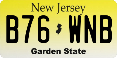 NJ license plate B76WNB