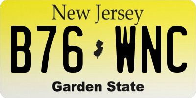 NJ license plate B76WNC