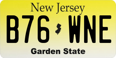 NJ license plate B76WNE